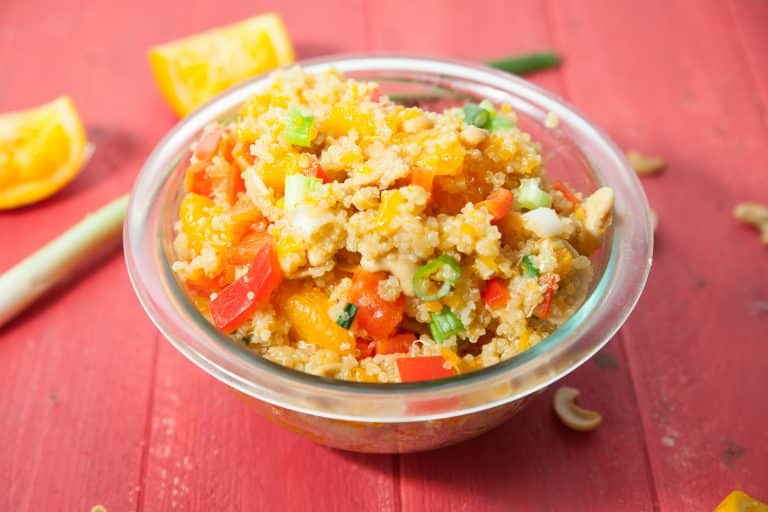 Orange Cashew Quinoa with a Zesty, Healthy, Crunch!