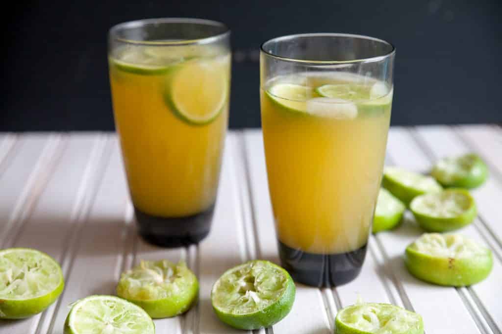 Mango Kiwi Limeade-This limeade has a refreshing and tropical flair. Homeade limade is quick and easy and a great alternative to kool-aid for the kids.
