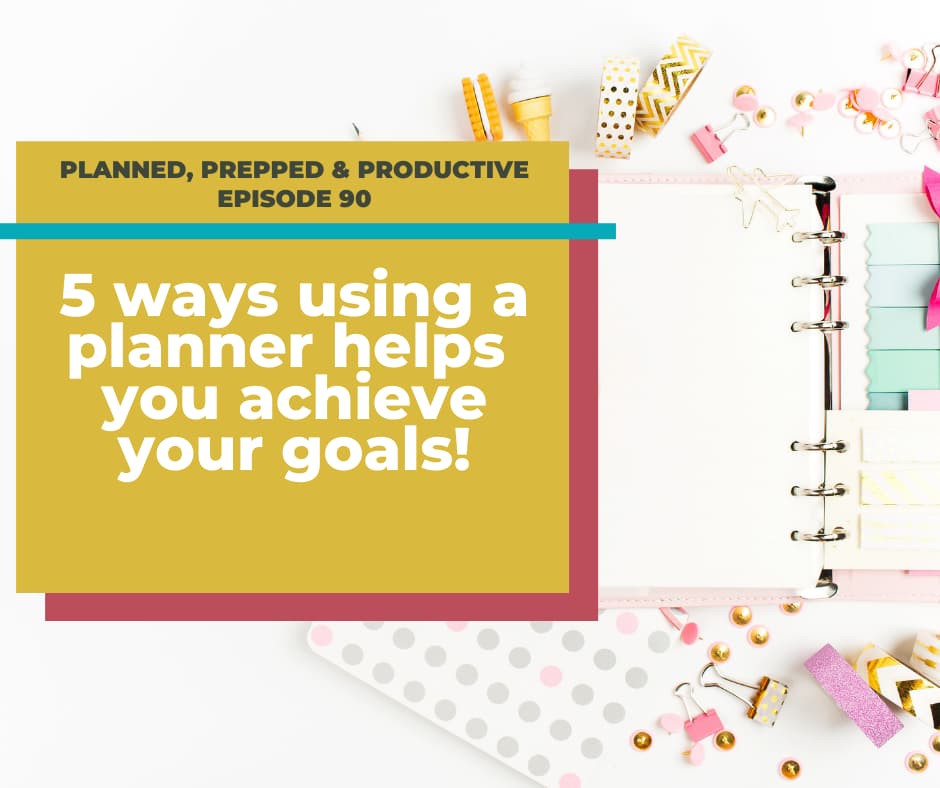 planner with text overlay 5 ways using a planner helps you achieve your goals