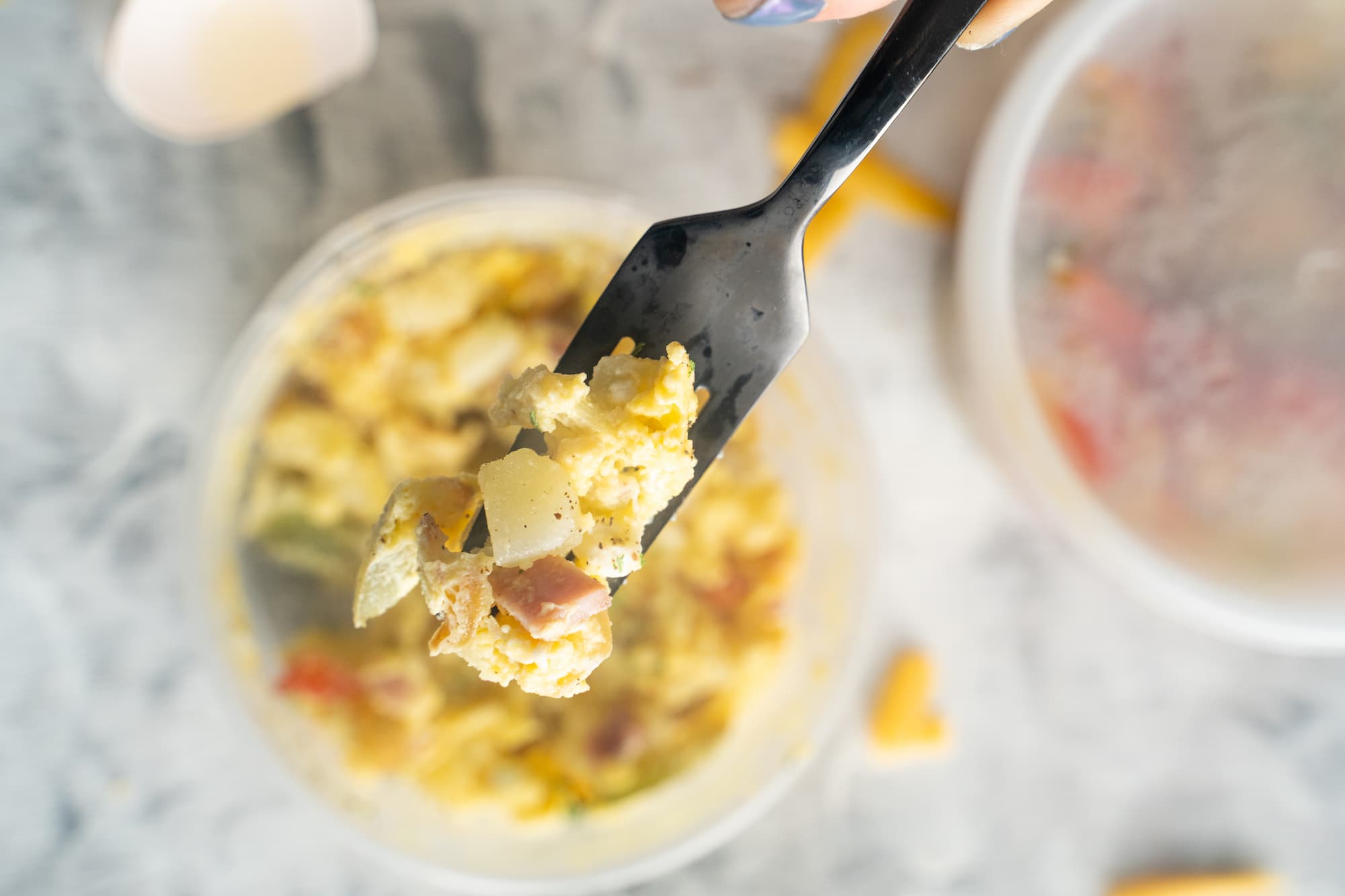 Scrambled Eggs and Ham (Microwave) Recipe