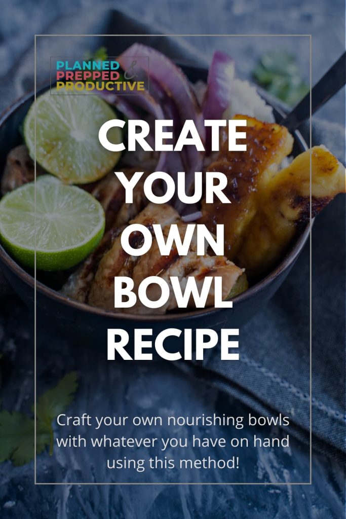 teriyaki bowl with text overlay create your own bowl recipe